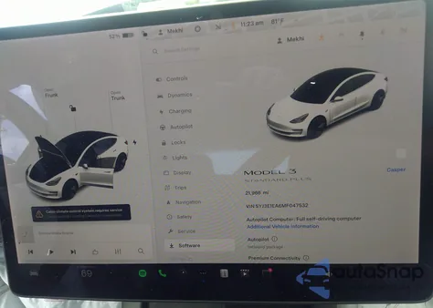 2021 Tesla Model 3 Standard Range Plus Rear-Wheel Drive из США, поврежденный, VIN 5YJ3E1EA6MF047532